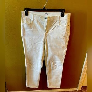 White jean slim leg ankle length